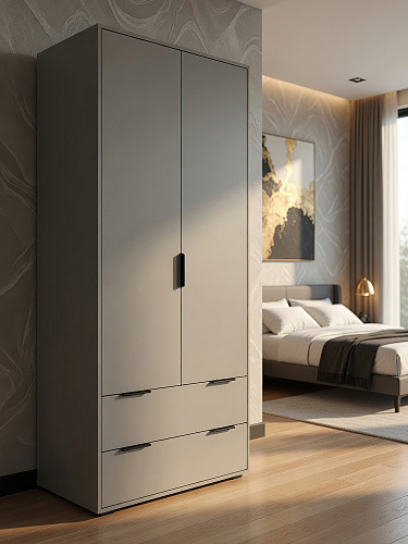 Шкаф платяной Оптима ОП-25 глиняный серый/риолит