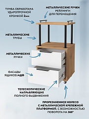 Тумба комбинированная К-32 дуб крафт золотой/меренга