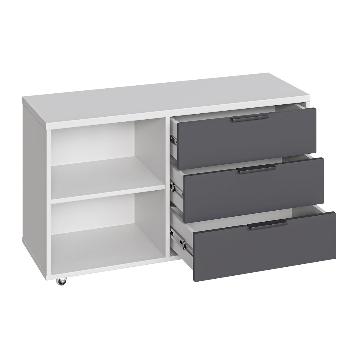 Тумба К-50 белый структурный/графит