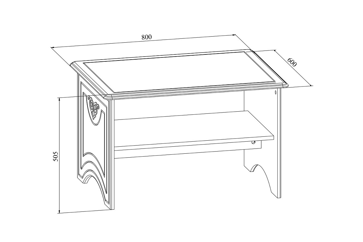 Стол журнальный Ассоль АС-12 белое дерево