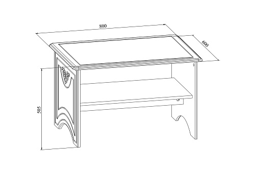 Стол журнальный Ассоль АС-12 белое дерево
