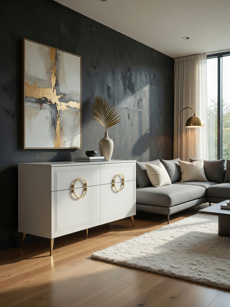 Комод Оливия ОЛ-21 белый бриллиант/бланж