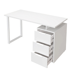 Стол С-416 белый структурный/меренга (1350*600 белая опора)