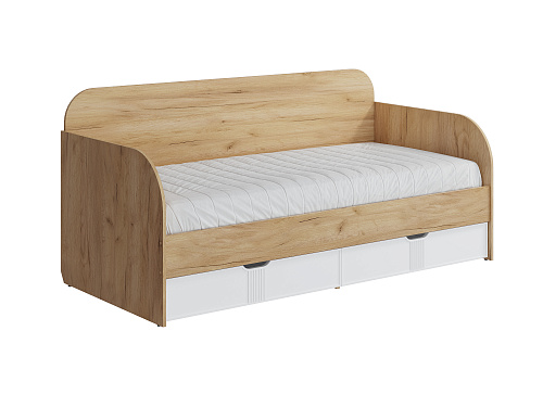 Кровать Эмилия ЭЛ-48 (90/200) дуб крафт золотой/меренга