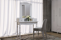 Комплект туалетный столик с зеркалом Ассоль АС-3638 белое дерево