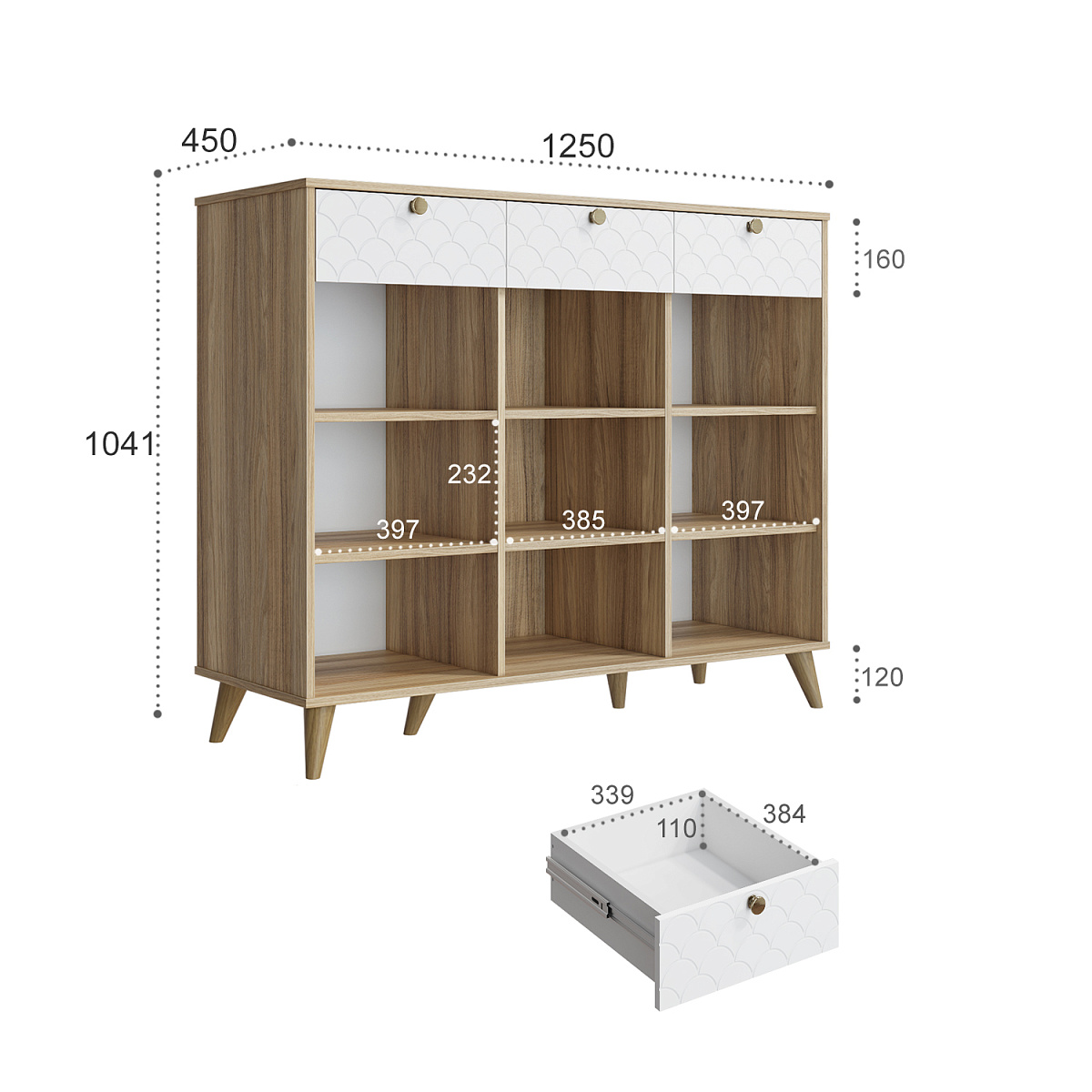 Тумба Велламо ВО-05 блэквуд ячменный/бланж