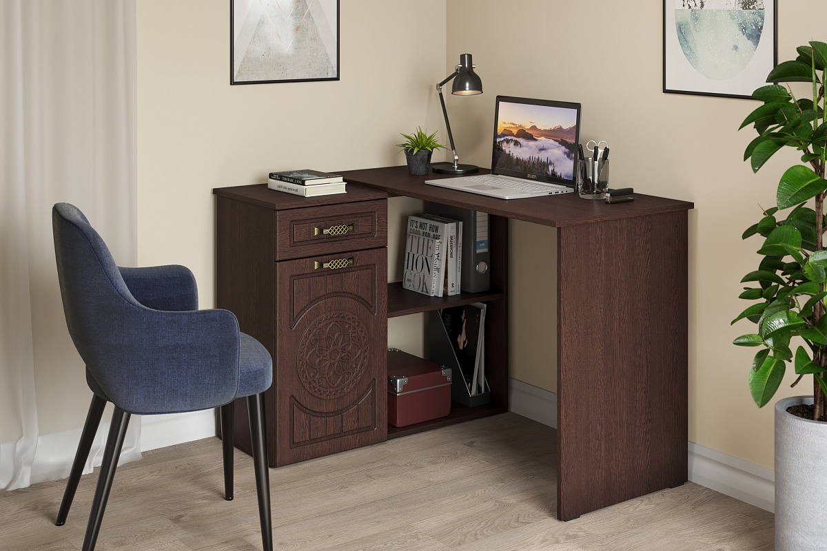 Стол угловой Монблан МБ-74К венге/орех шоколадный