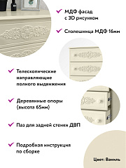 Комод Ассоль плюс АС-62 ваниль