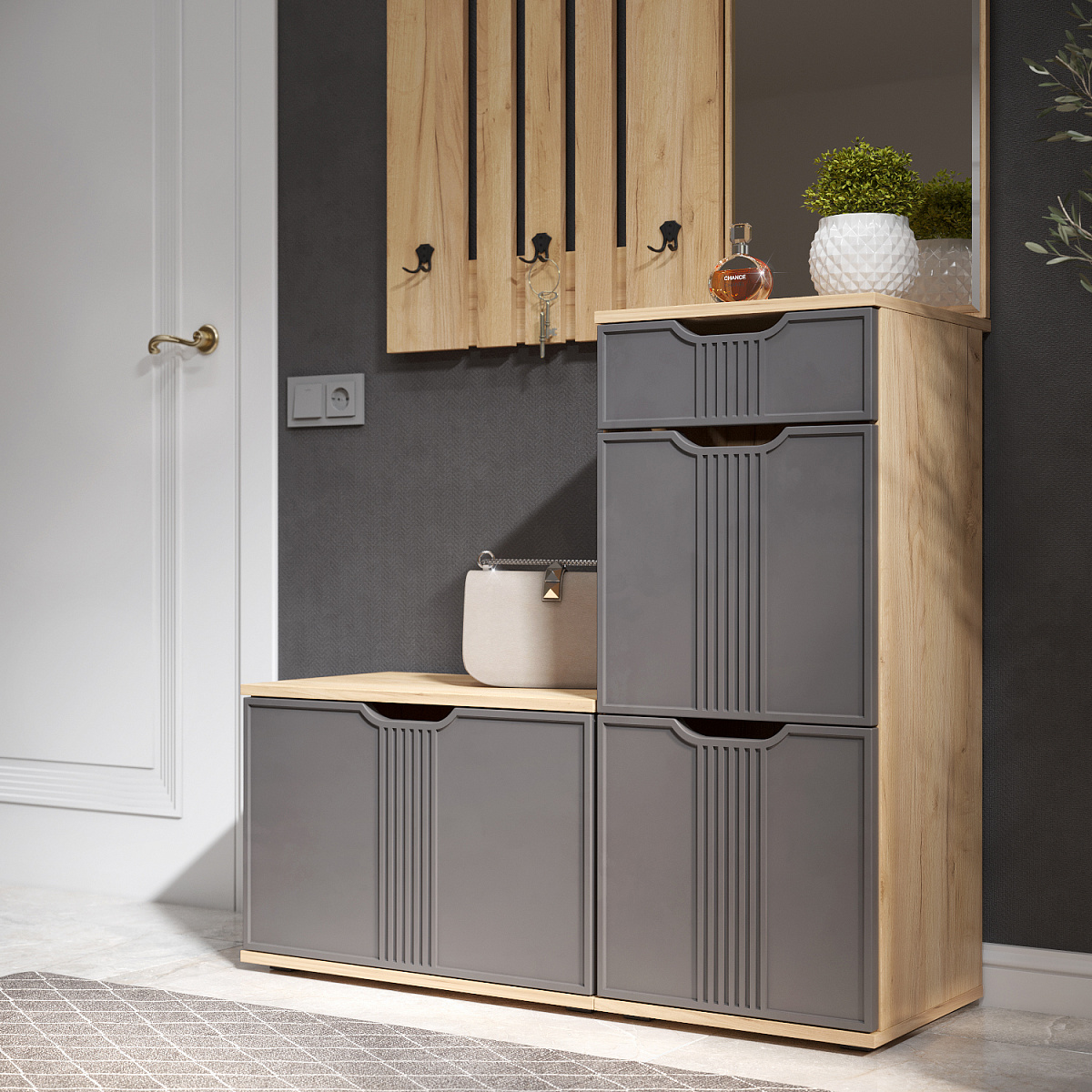 Тумба Эмилия ЭЛ-3 дуб крафт золотой/графит