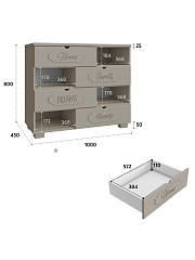 Комод ДримСтар ДС-10 глиняный серый/риолит