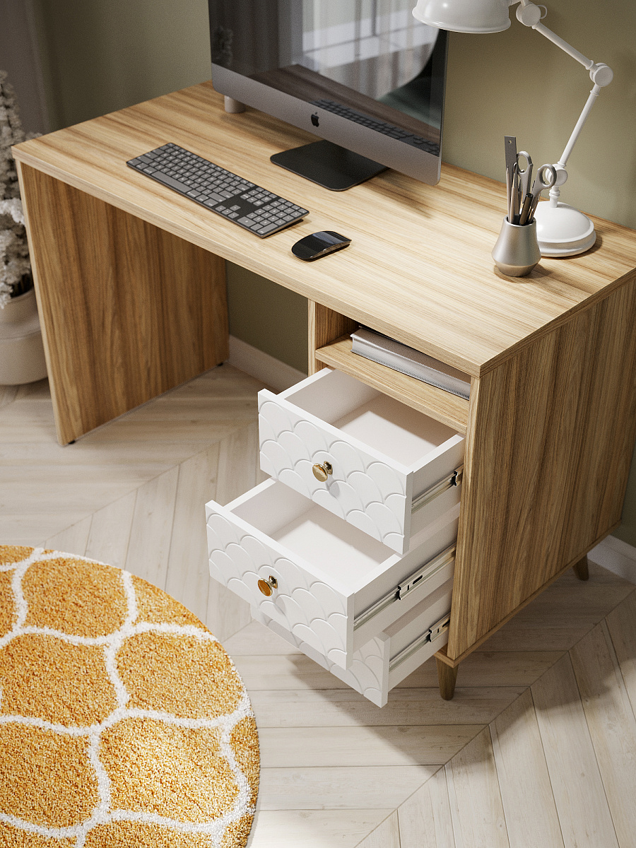 Стол Велламо ВО-17 блэквуд ячменный/бланж (правый)