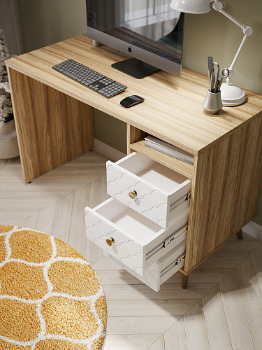 Стол Велламо ВО-17 блэквуд ячменный/бланж (правый)