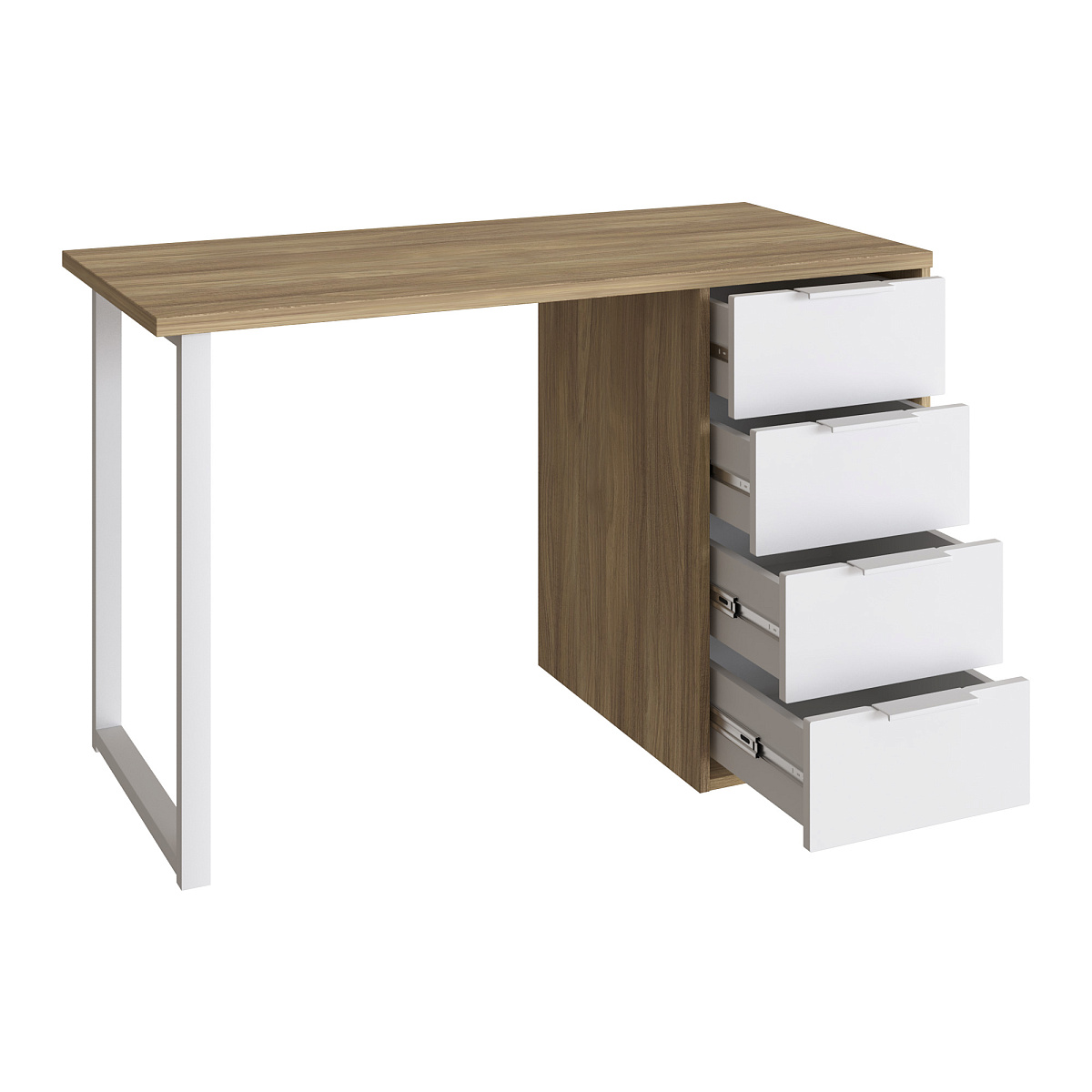 Стол С-410 блэквуд ячменный/меренга (1200х550 белая опора)