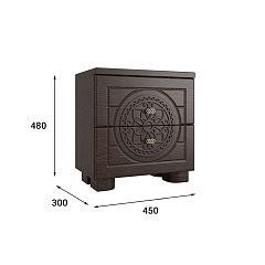 Тумба прикроватная «Монблан» МБ-38К венге/орех шоколадный