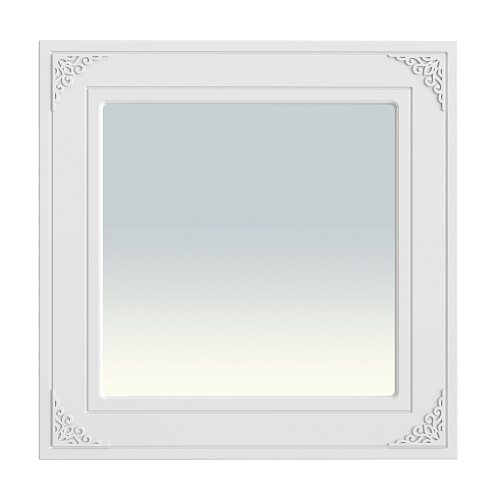 Зеркало Ассоль АС-44 (800х800) белое дерево