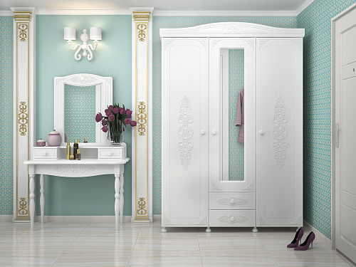 Гарнитур для прихожей Ассоль АС-042 белое дерево