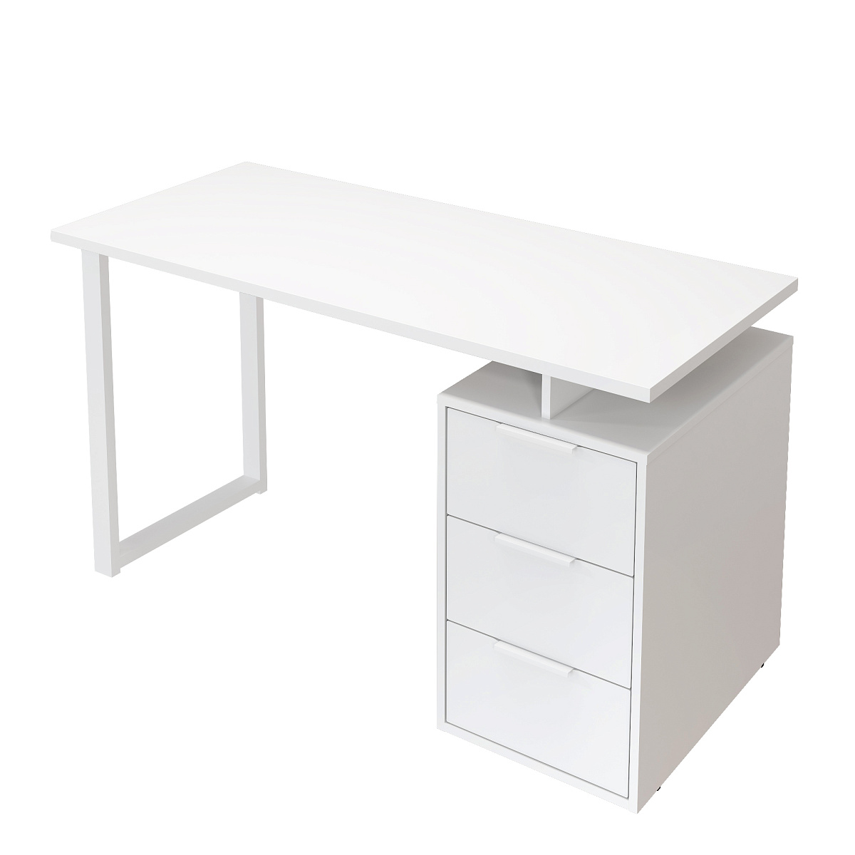 Стол С-416 белый структурный/меренга (1350*600 белая опора)