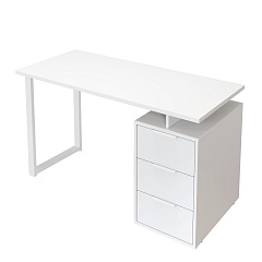 Стол С-416 белый структурный/меренга (1350*600 белая опора)