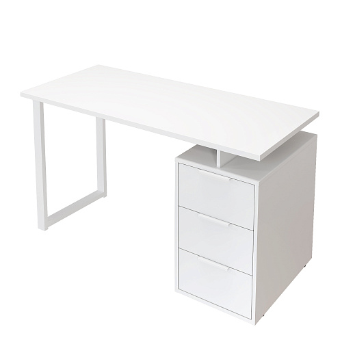 Стол С-416 белый структурный/меренга (1350*600 белая опора)