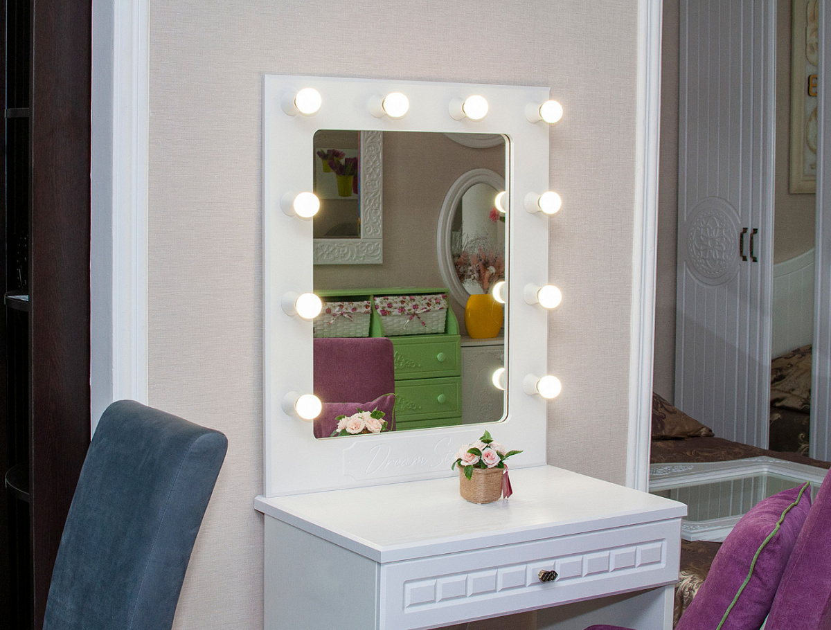 Зеркало ДримСтар ДС-40 белое дерево