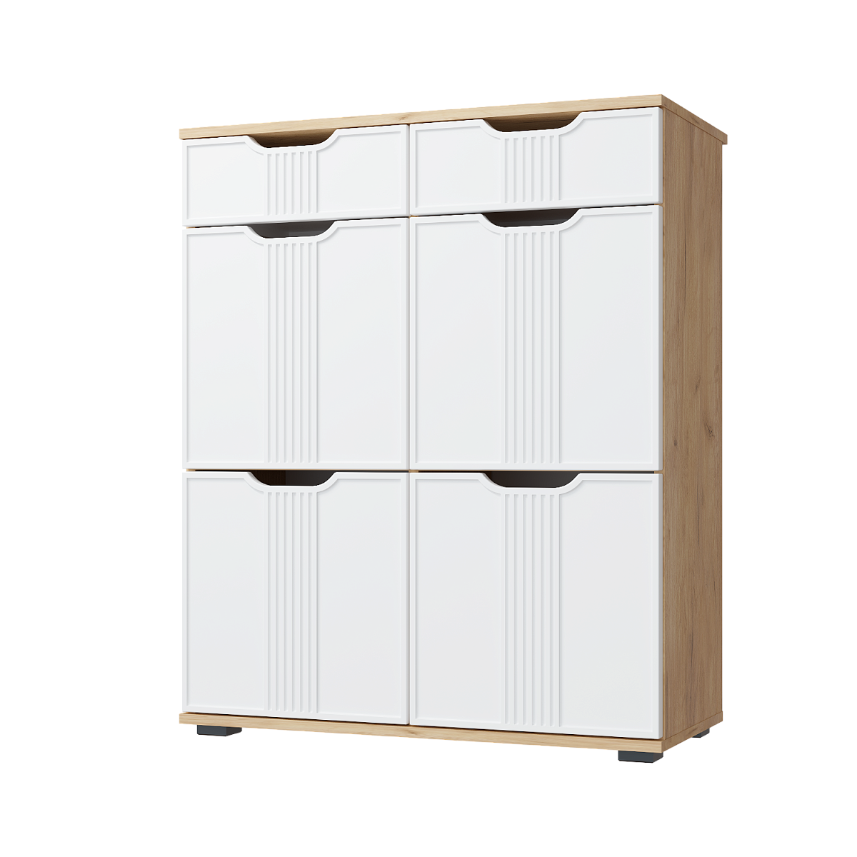 Комод Эмилия ЭЛ-20 дуб крафт золотой/меренга