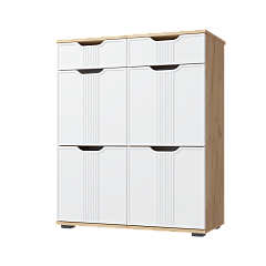 Комод Эмилия ЭЛ-20 дуб крафт золотой/меренга