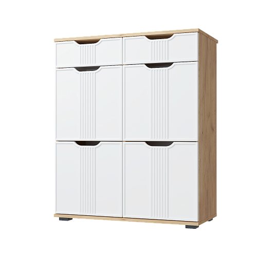 Комод Эмилия ЭЛ-20 дуб крафт золотой/меренга