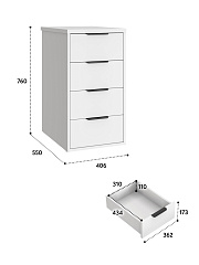 Тумба К-52 белый структурный/меренга