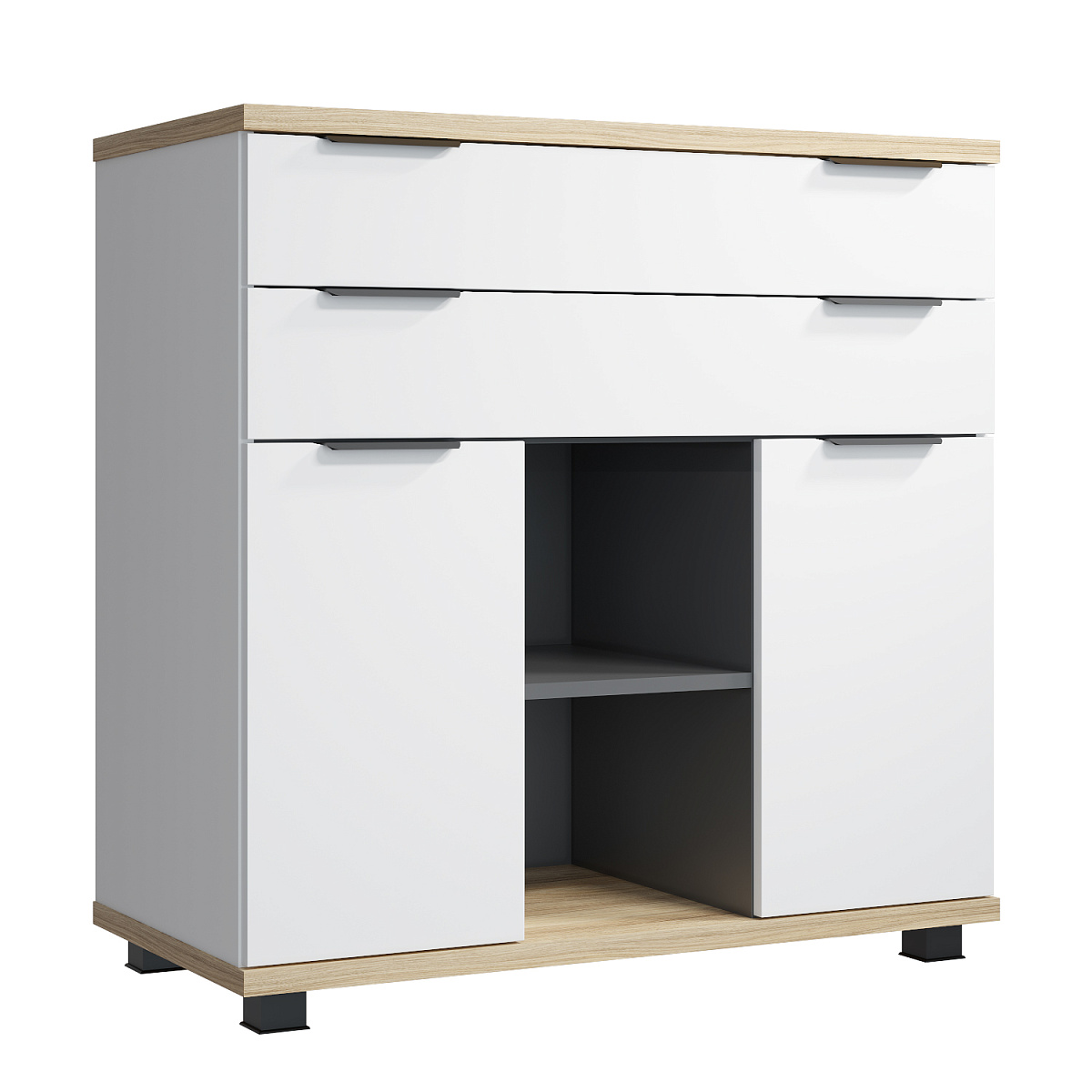 Комплект мебели для детской Скайлайт СЛ-007 блэквуд ячменный/графит/белый/меренга