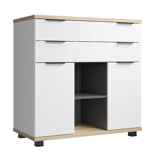 Комод Скайлайт СЛ-10К блэквуд ячменный/графит/белый/меренга