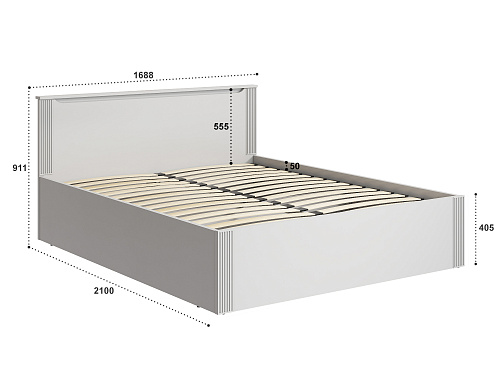 Кровать с ПМ Эмилия ЭЛ-34 (160х200) кашемир/шарли керамика