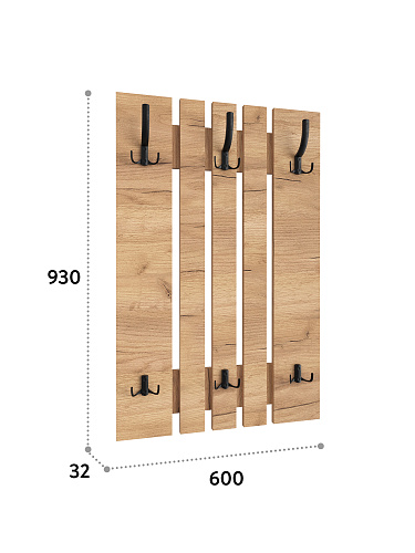 Вешалка ВН-11 дуб крафт золотой (600*930)