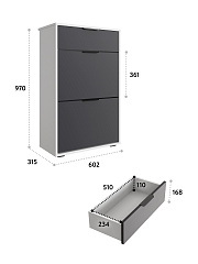Тумба Оптима ОП-09 белый структурный/графит