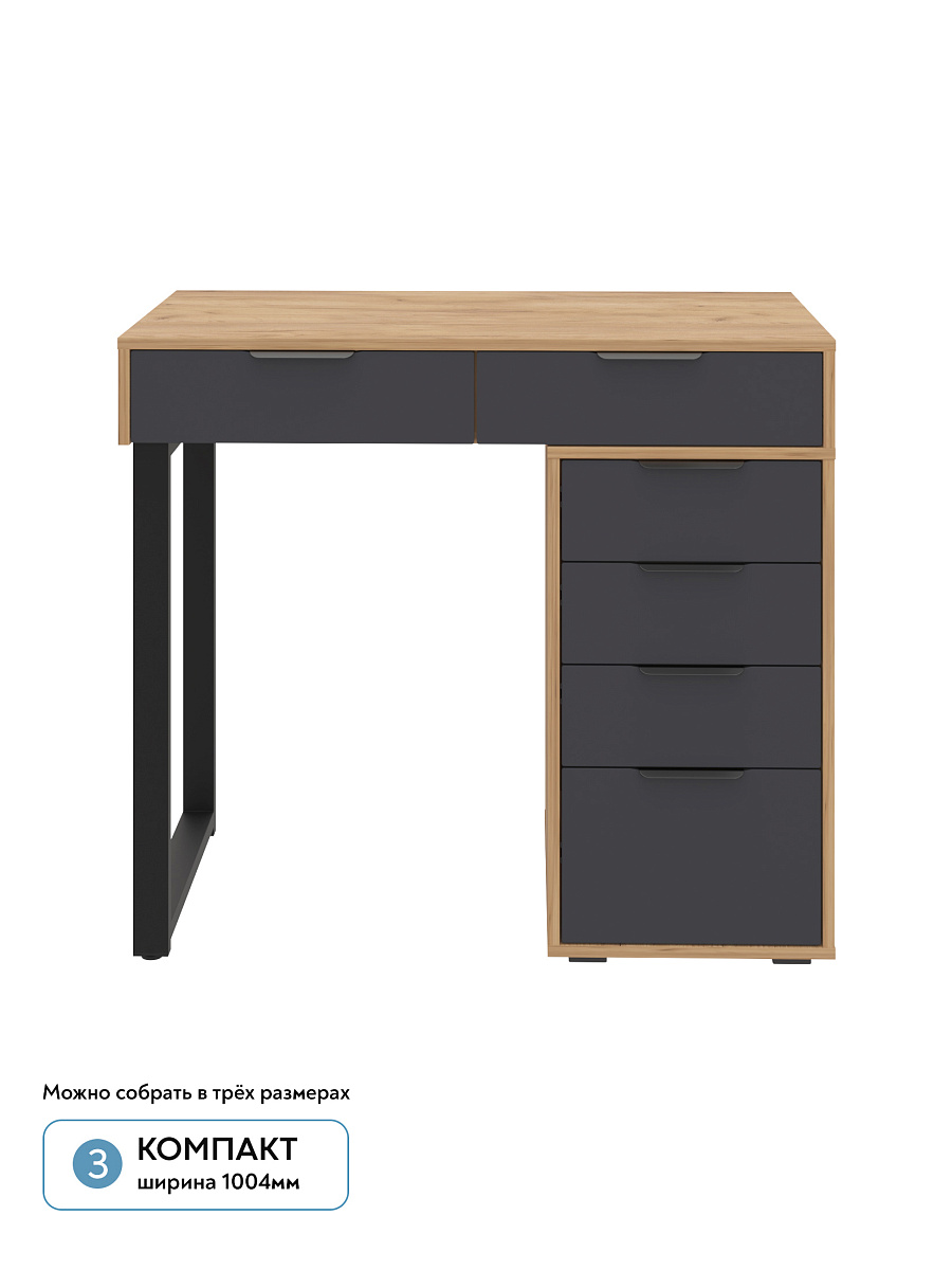 Стол Оптима ОП-18 дуб крафт золотой/графит