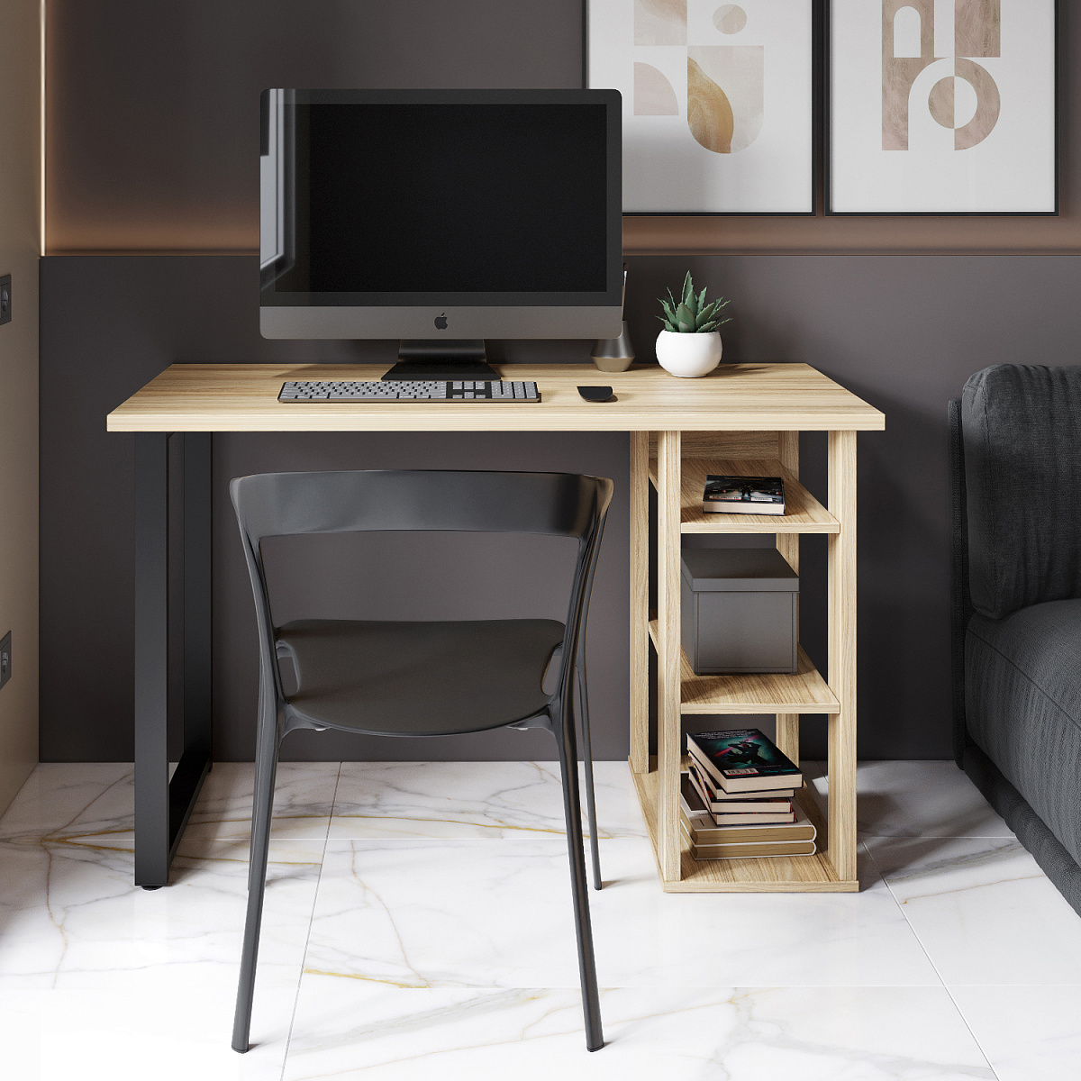 Стол С-601 (1200х600) блэквуд ячменный 