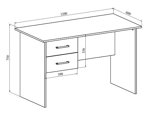 Комплект стол с тумбой  ОФ-112К+ОФ-21 дуб крафт табачный