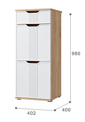 Комплект мебели для прихожей Эмилия ЭЛ-004 дуб крафт золотой/меренга