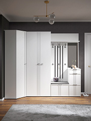 Шкаф угловой Эмилия ЭЛ-17К глухой белый структурный/меренга