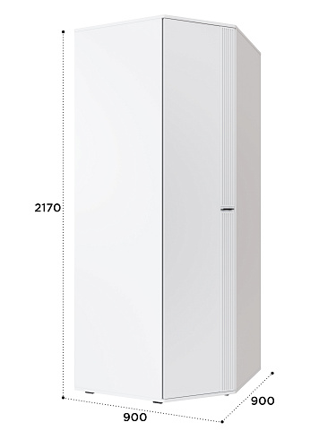 Шкаф угловой Эмилия ЭЛ-17К глухой белый структурный/меренга