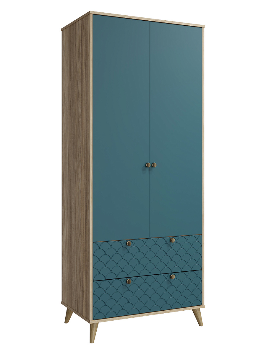 Шкаф Велламо ВО-07 блэквуд ячменный/морская волна