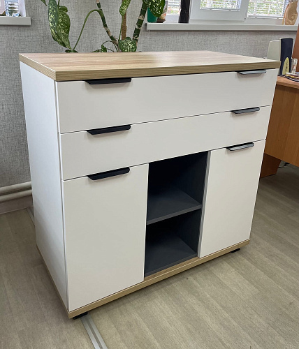 Комод Скайлайт СЛ-10К блэквуд ячменный/графит/белый/меренга