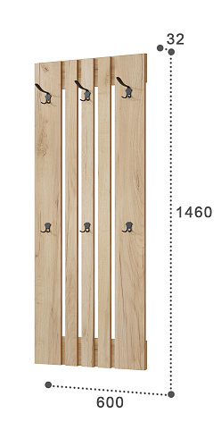 Вешалка Эмилия ЭЛ-7 дуб крафт золотой