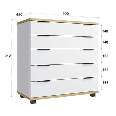 Комод Скайлайт СЛ-11К блэквуд ячменный/белый/меренга