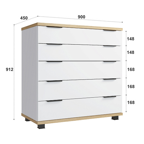 Комод Скайлайт СЛ-11К блэквуд ячменный/белый/меренга