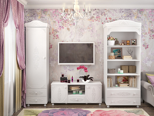 Шкаф-пенал открытый Ассоль АС-3 белое дерево