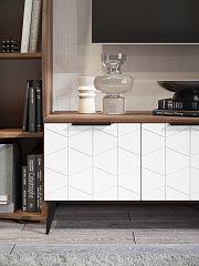 Тумба ТВ Контемпо КТ-05 дуб барокко янтарный/бланж