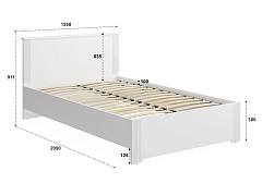 Кровать Эмилия ЭЛ-28 (120х200) белый структурный/меренга