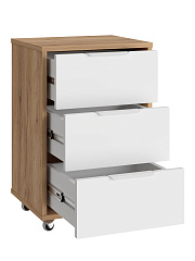 Тумба мобильная К-55 дуб крафт золотой/меренга