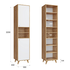 Пенал Ирма ИР-1 дуб крафт/белый структурный