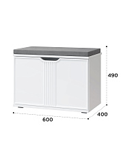 Тумба Эмилия ЭЛ-4К (с подушкой) белый структурный/меренга